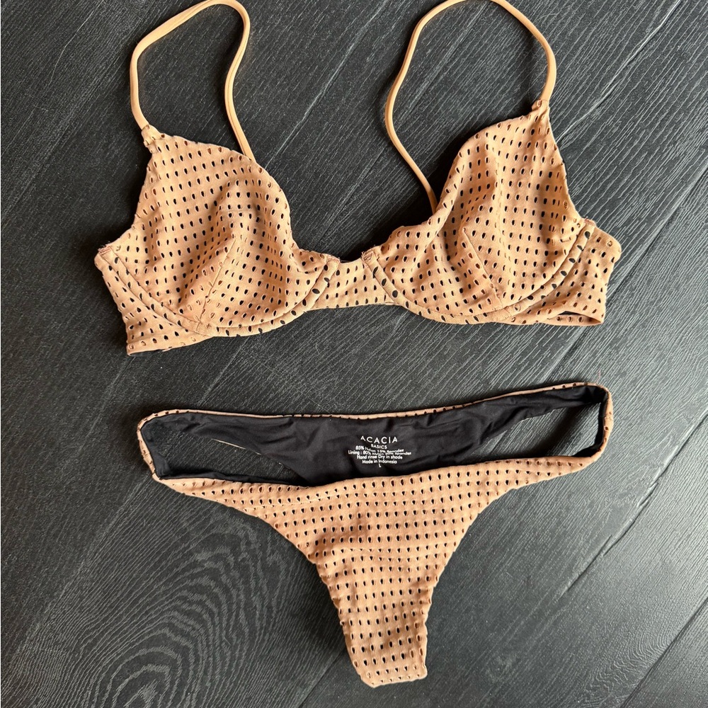 Acacia Mesh Tan Bikini Set